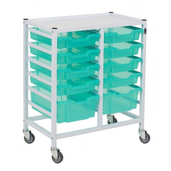 Gratnells Compact Double Column Fixed Runner Trolley Anti-Micro